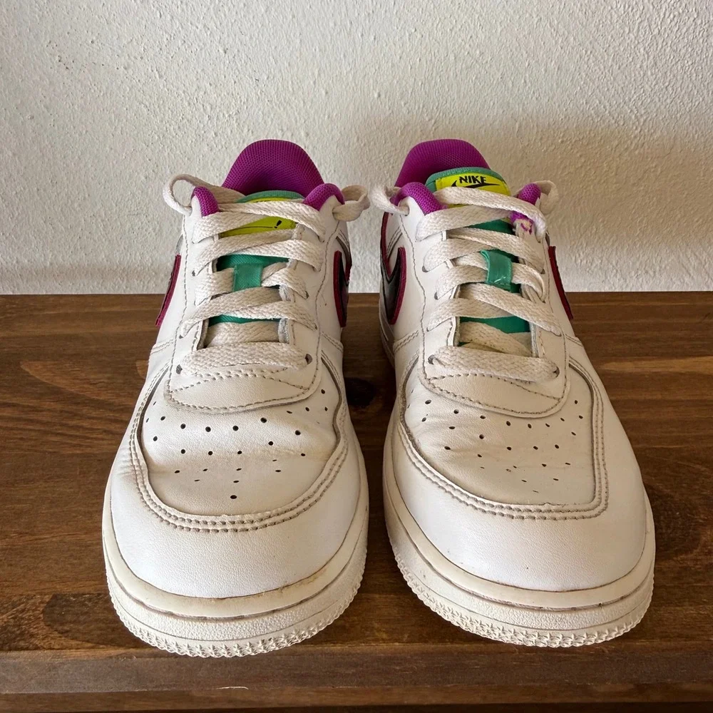 Nike Air Force 1 LV8 GS Just Do It Sneakers Vivid Purple Kids Youth Size 2Y
